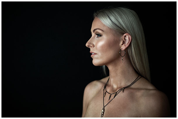 Icelandic blonde model with jewelry
