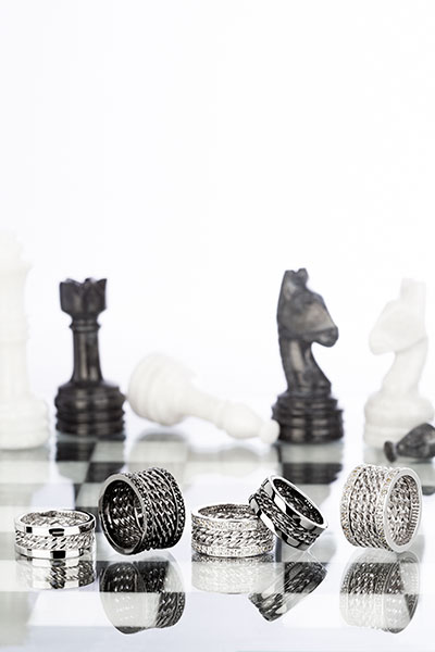 Jewelry still Life with chess pieces
